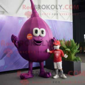 Fantasia de mascote Beterraba roxa com macacão e relógios - Mascotes de beterraba - REBROKO_352770 - RedBrokoly.com