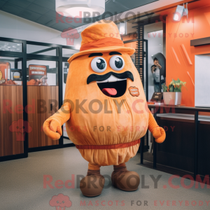 Orange Steak mascot costume...