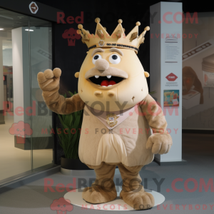 Beige King-maskotdraktfigur...