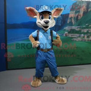 Blå Gazelle maskot kostume...