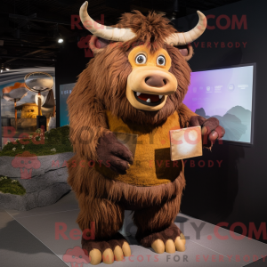 Brown Yak mascottekostuum...