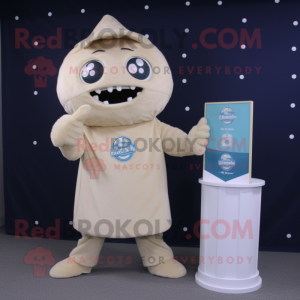 Beige Ice maskot kostume...