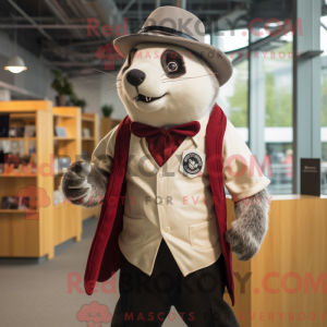 Cream Badger maskot kostume...