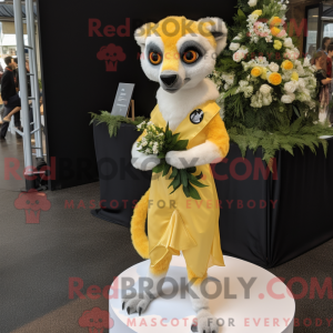 Gele maki mascottekostuum...