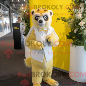 Gul Lemur maskot kostume...