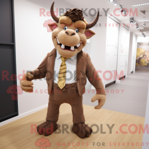 Brun Minotaur maskot...