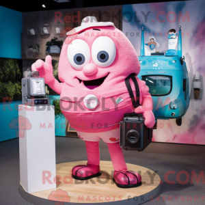 Rosa kameramaskotdraktfigur...