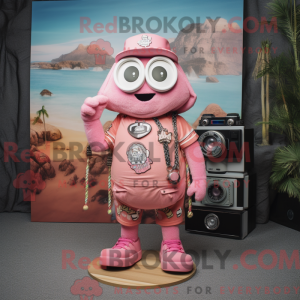 Rosa kameramaskotdraktfigur...