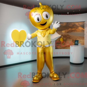 Gold Heart maskotdraktfigur...