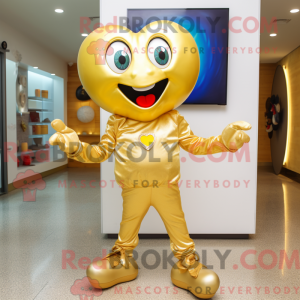 Gold Heart maskotdraktfigur...