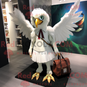 Hvit Harpy-maskotdraktfigur...