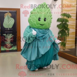 Teal Cabbage Leaf mascot...