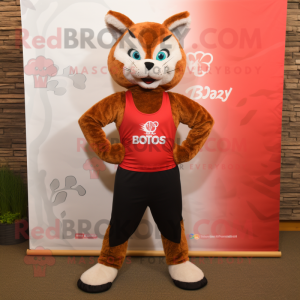 Rød Bobcat maskot kostume...