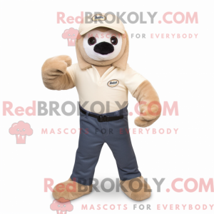Beige dovendyr maskot...