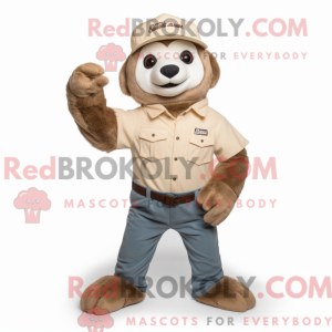 Mascotte de paresseux beige...