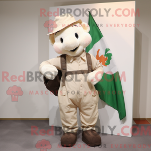 Beige irsk flag maskot...