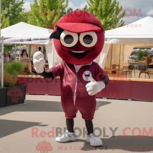 Maroon Petanque Ball maskot...