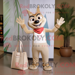Tan Acrobat mascot costume...
