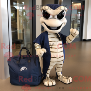 Navy Snake-mascottekostuum...