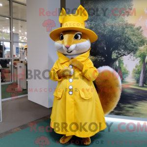 Gul ekorn maskot kostyme...