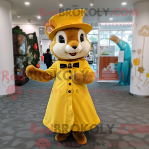 Gul egern maskot kostume...