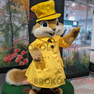 Gul egern maskot kostume...