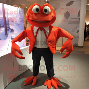 nan Crab mascot costume character dressed with a Suit Jacket and Cufflinks