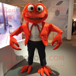 nan Crab mascot costume character dressed with a Suit Jacket and Cufflinks