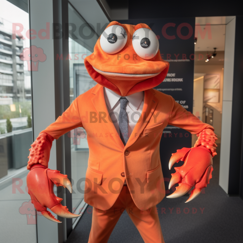 nan Crab mascot costume character dressed with a Suit Jacket and Cufflinks