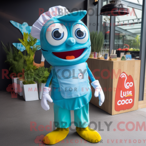 Cyan Ceviche maskot kostume...