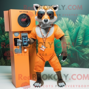 Orange Civet maskot kostume...