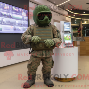 Olive Army Soldier maskot...