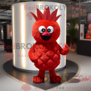 Röd ananasmaskotdräkt med byxor och ringar - Ananas maskot - REBROKO_353232 - RedBrokoly.com