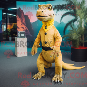 Gold Komodo Dragon maskot...