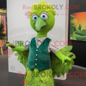 Lime Green Peacock mascotte...