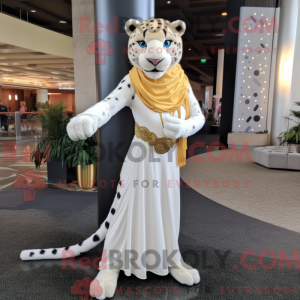 Hvid Gepard maskot kostume...