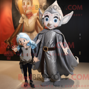 Silver Elf maskot kostume...