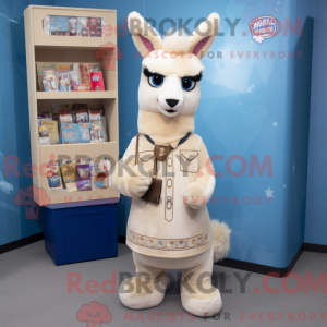 Beige Llama mascot costume...