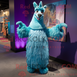 Blå lama maskot kostume...