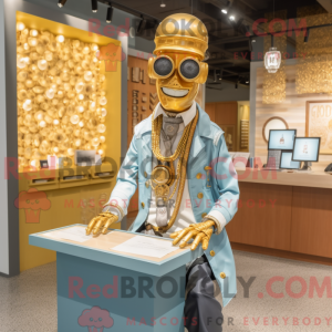 Gold Doctor mascot costume...