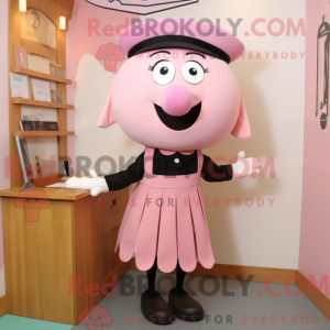 Pink Ray maskot kostume...