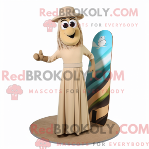 Beige Surfboard maskot...
