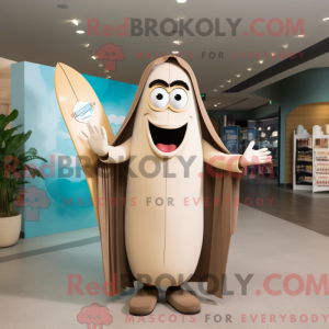 Beige Surfboard maskot...