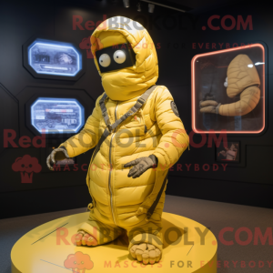 Yellow Mummy mascot costume...