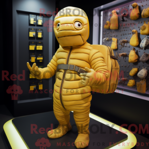 Yellow Mummy mascot costume...