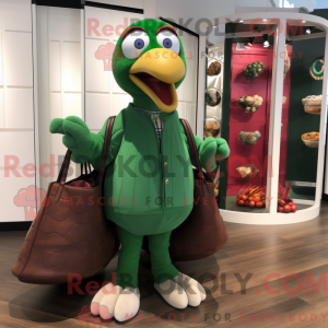 Green Turkey mascot costume...