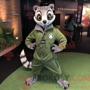 Olive Civet-mascottekostuum...