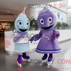 Lavendel par skøyter maskot...