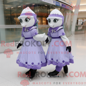 Lavendel par skøyter maskot...