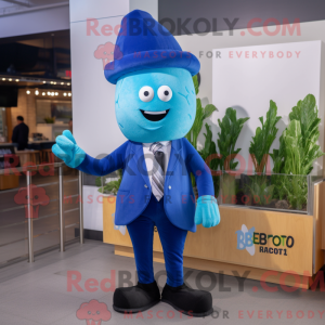 Blue Radish mascot costume...